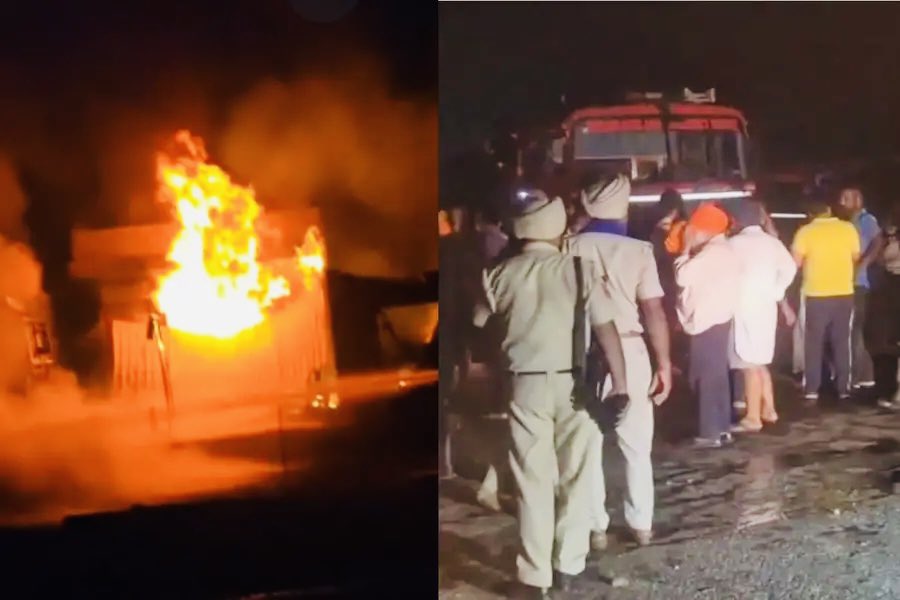 Fire engulfs Hoshiarpur-Jalandhar Highway: 2 dead, many injured