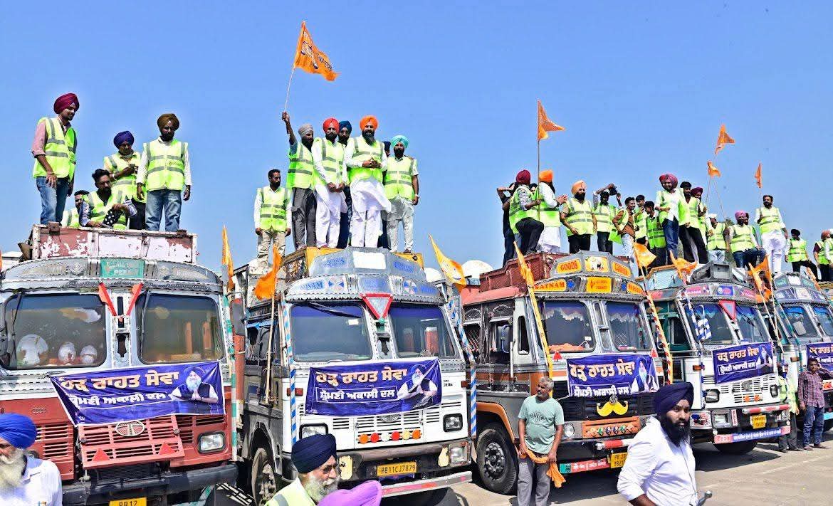 Sukhbir Badal Sends 100 More Trucks of Maize Fodder for Flood-Hit Punjab