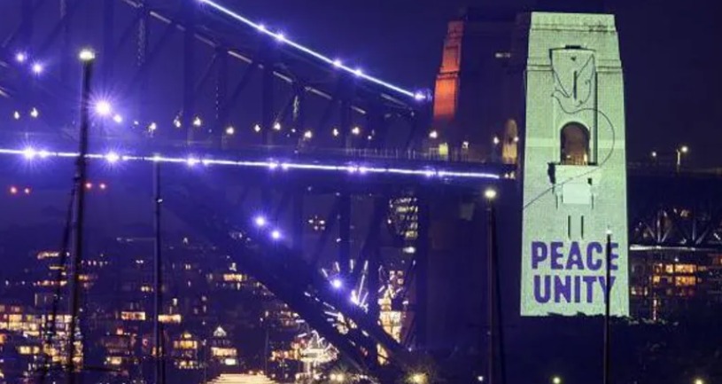 Sydney Harbour Bridge Lit for Peace as City Rings in New Year