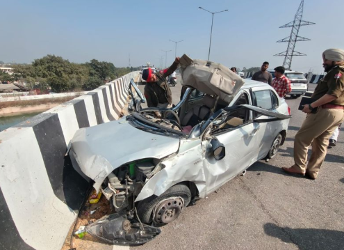 Two Dead, Two Injured After Speeding Car Crashes on Moga–Ferozepur Highway