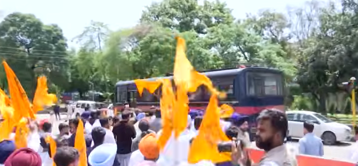 SOI Protest in Sector 11: Chandigarh Police detain protestors over CM Mann’s Remarks